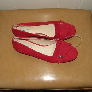 New Alex Marie Red Kiltie Suede Leather Flats Shoes Slip On 8
